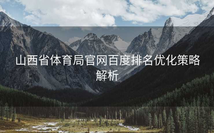 山西省体育局官网百度排名优化策略解析