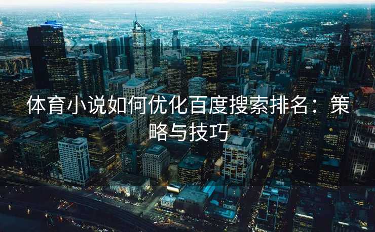 体育小说如何优化百度搜索排名：策略与技巧