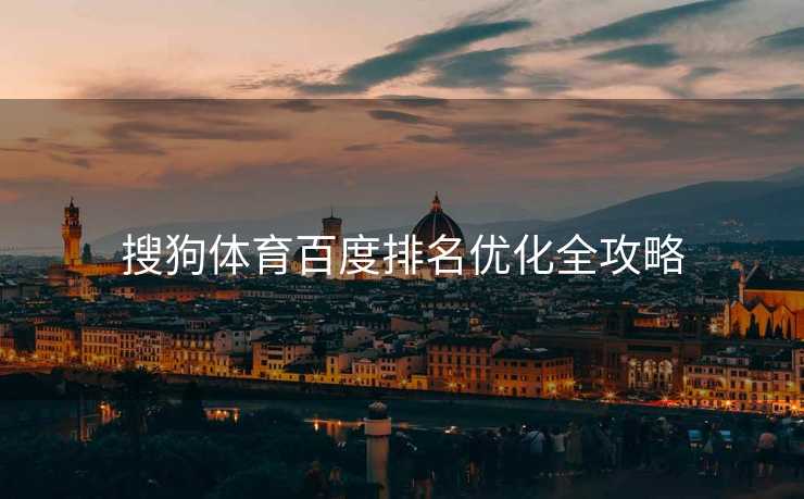 搜狗体育百度排名优化全攻略