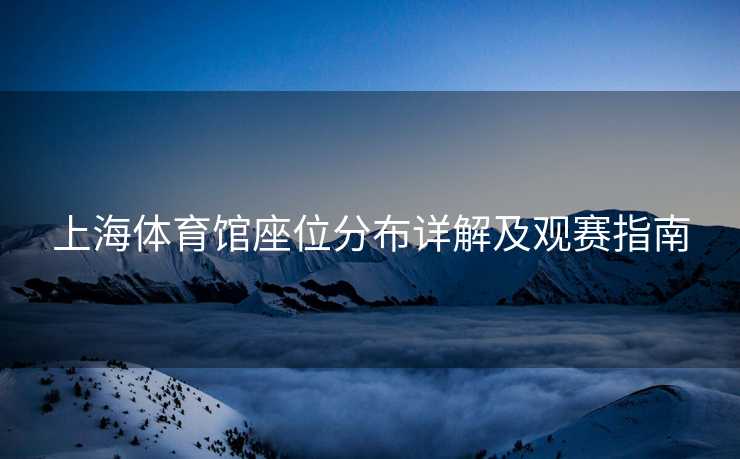 上海体育馆座位分布详解及观赛指南