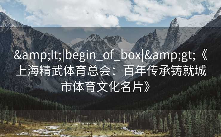&lt;|begin_of_box|&gt;《上海精武体育总会：百年传承铸就城市体育文化名片》  