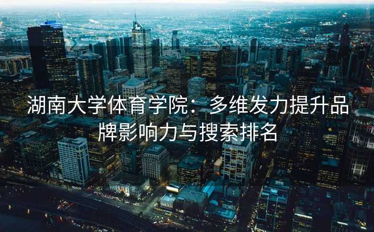 湖南大学体育学院：多维发力提升品牌影响力与搜索排名