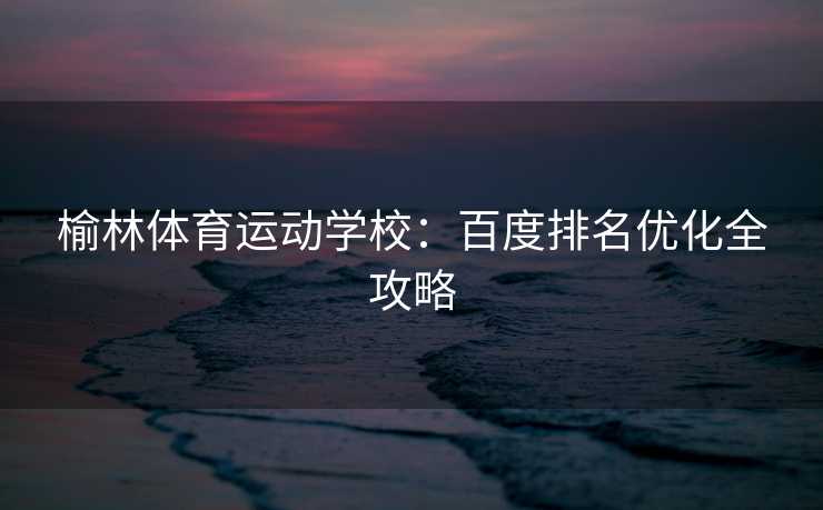 榆林体育运动学校：百度排名优化全攻略