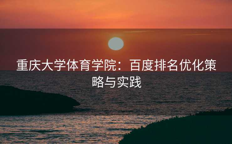 重庆大学体育学院：百度排名优化策略与实践