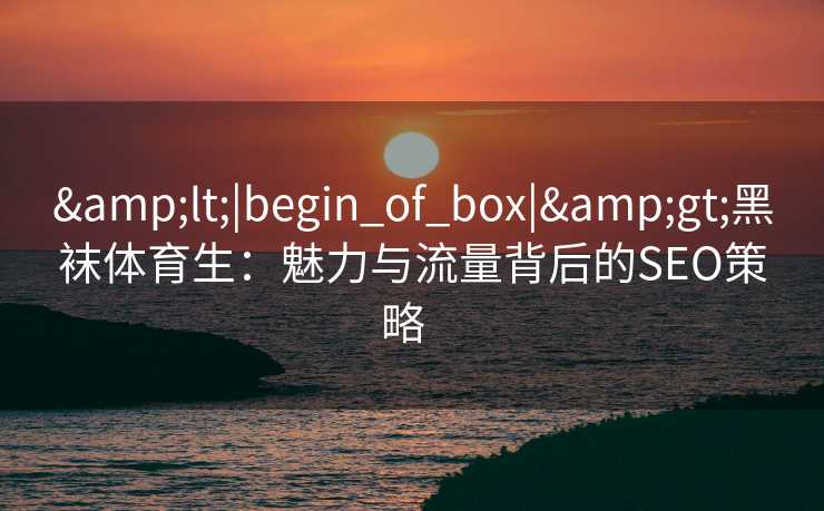 &lt;|begin_of_box|&gt;黑袜体育生：魅力与流量背后的SEO策略  