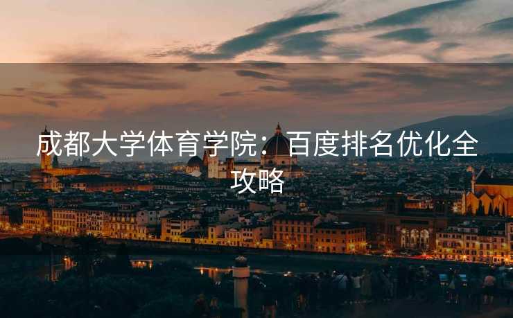 成都大学体育学院：百度排名优化全攻略