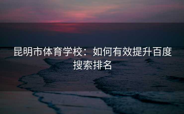 昆明市体育学校：如何有效提升百度搜索排名