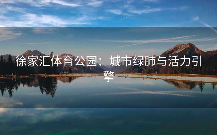 徐家汇体育公园：城市绿肺与活力引擎