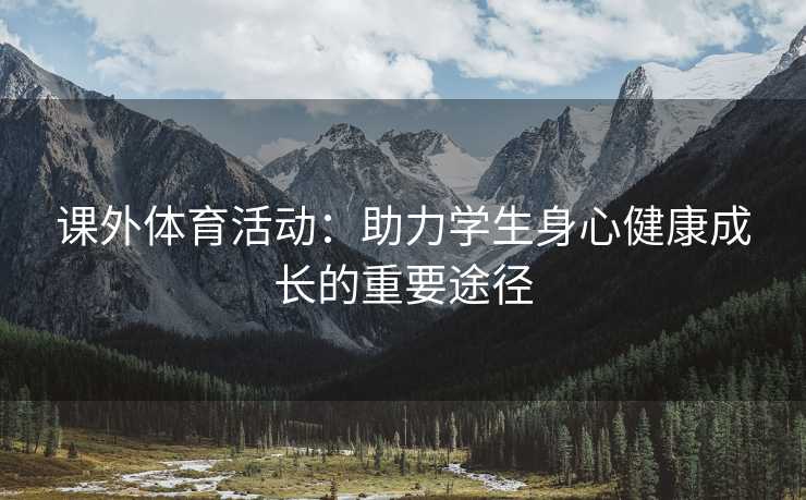 课外体育活动：助力学生身心健康成长的重要途径