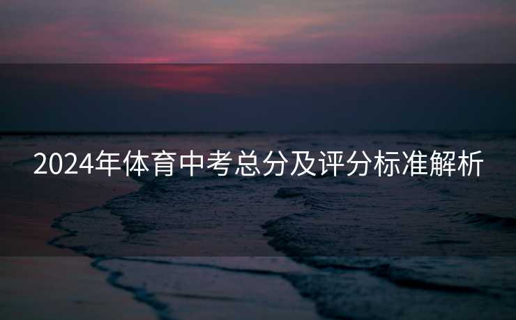 2024年体育中考总分及评分标准解析