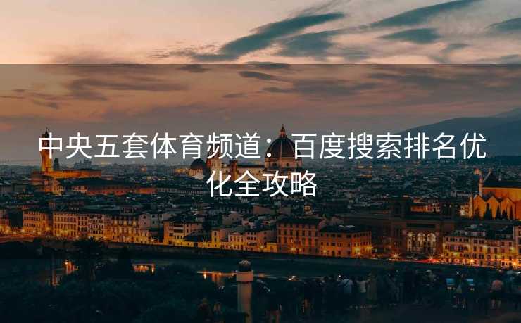 中央五套体育频道：百度搜索排名优化全攻略