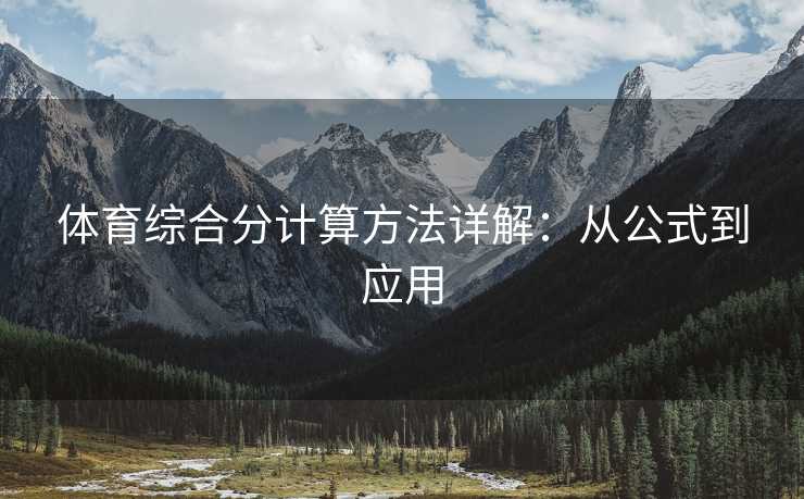 体育综合分计算方法详解：从公式到应用