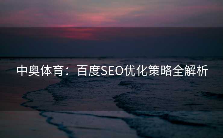 中奥体育：百度SEO优化策略全解析