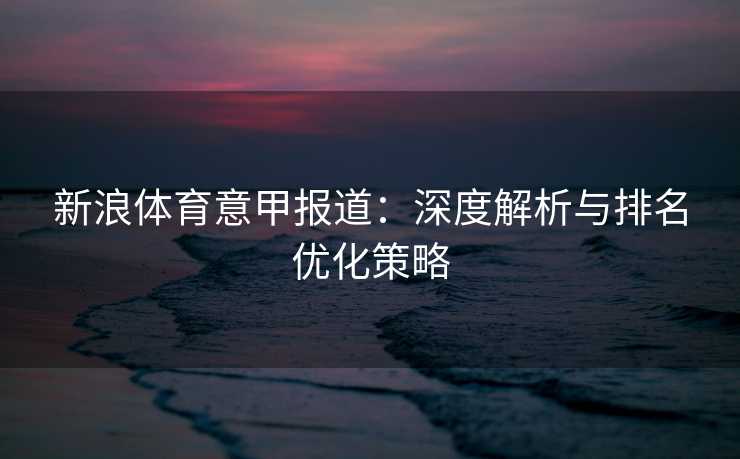 新浪体育意甲报道：深度解析与排名优化策略